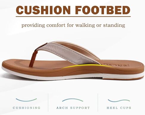 Oncai Womens Cushion Flip Flops Women's Soft Fleip Flash Fashion Summer Beach Sundals لطيف خفيف الوزن للمرأة حجم 6-11 in Kuwait