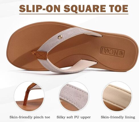 Oncai Womens Cushion Flip Flops Women's Soft Fleip Flash Fashion Summer Beach Sundals لطيف خفيف الوزن للمرأة حجم 6-11 in Kuwait
