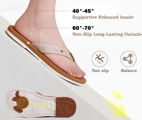 Oncai Womens Cushion Flip Flops Women's Soft Fleip Flash Fashion Summer Beach Sundals لطيف خفيف الوزن للمرأة حجم 6-11 in Kuwait