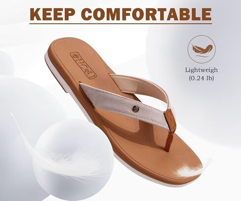 Oncai Womens Cushion Flip Flops Women's Soft Fleip Flash Fashion Summer Beach Sundals لطيف خفيف الوزن للمرأة حجم 6-11 in Kuwait