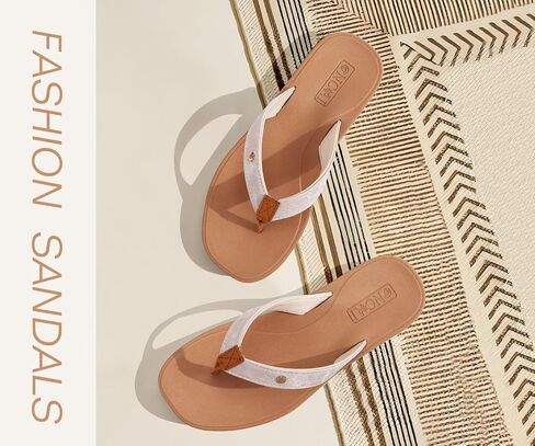 Oncai Womens Cushion Flip Flops Women's Soft Fleip Flash Fashion Summer Beach Sundals لطيف خفيف الوزن للمرأة حجم 6-11 in Kuwait