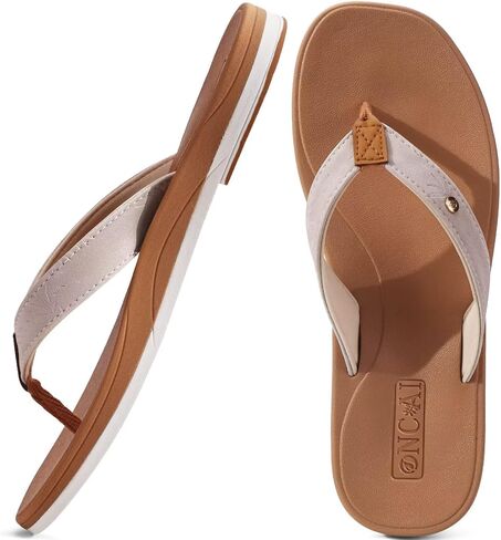 Oncai Womens Cushion Flip Flops Women's Soft Fleip Flash Fashion Summer Beach Sundals لطيف خفيف الوزن للمرأة حجم 6-11 in Kuwait