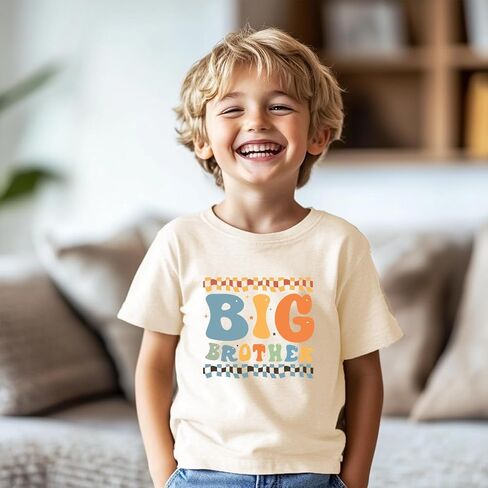 Big Brother Kids Shirt Pregnancy Announcement Shirt Cotton Short Sleeve Shirts 2-12 Years in Saudi Arabia
