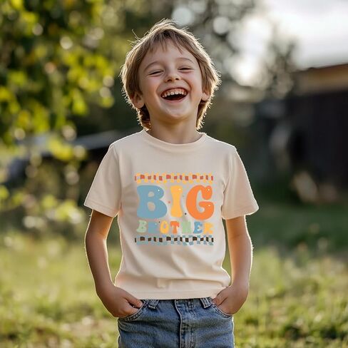 Big Brother Kids Shirt Pregnancy Announcement Shirt Cotton Short Sleeve Shirts 2-12 Years in Saudi Arabia