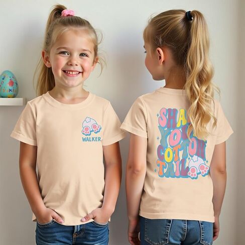 MODNTOGA Toddler Boy Easter Bunny Graphic Shirt Shake Your Cotton Tail Letter Back Print T-Shirt Holiday Short Sleeve Tops in Saudi Arabia