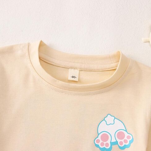 MODNTOGA Toddler Boy Easter Bunny Graphic Shirt Shake Your Cotton Tail Letter Back Print T-Shirt Holiday Short Sleeve Tops in Saudi Arabia