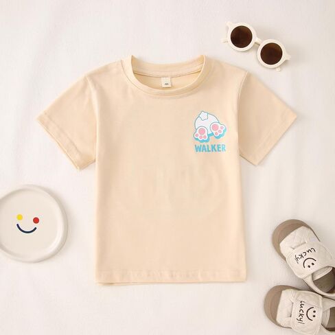 MODNTOGA Toddler Boy Easter Bunny Graphic Shirt Shake Your Cotton Tail Letter Back Print T-Shirt Holiday Short Sleeve Tops in Saudi Arabia