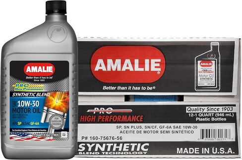 زيت المحرك AMALIE Pro عالي الأداء من مزيج صناعي 5W-20 (160-75646-56) زجاجة سعة 1 لتر، عبوة من 12 قطعة in Saudi Arabia