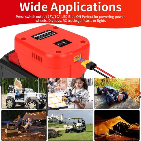 for Milwaukee 18V Battery P-ower Wheel Adapter with USB & Type C Ports and XT60 Port Have Cigarette Lighter Socket & 12 AWG Wire for RC Car,DIY Projects,Car Appliances in Kuwait