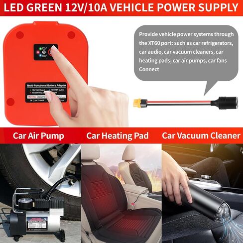 for Milwaukee 18V Battery P-ower Wheel Adapter with USB & Type C Ports and XT60 Port Have Cigarette Lighter Socket & 12 AWG Wire for RC Car,DIY Projects,Car Appliances in Kuwait