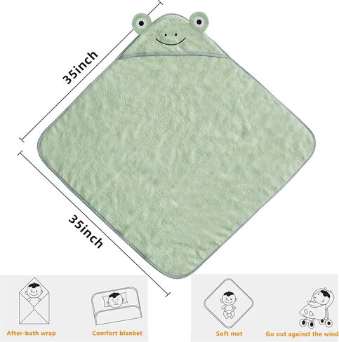 ROMASA Baby Bath Towel with Hooded Cute Design Ultra Soft Thick Cotton Bath Towel Shower Gift for Newborn,35X35 inches (Pink) in Saudi Arabia