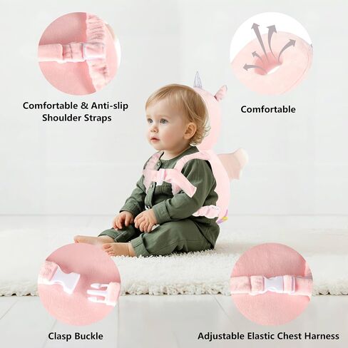 Baby Head Back Protector Backpack Toddler Safety Protector Cushion Pad Soft, Adjustable and Lightweight Design for Safe Walking and Crawling Toddlers Girls and Boys in Kuwait