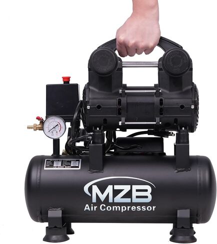 MZB 2.4 Gallon Ultra Quiet Air Compressor 110V/60Hz 1.0HP 5.65CFM, MAX 115PSI Steel Tanks Oil-Free 68dB Noise Level Air Compressor for Spray Painting, Auto Repair, Carpentry Decoration in Kuwait