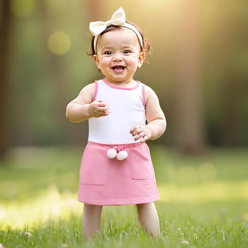 Madjtlqy Toddler Girl Girl Summer Clortsless Tank Tops Skorts Skorts Skorts 2PCS Baby Outfit 1-5y in Kuwait