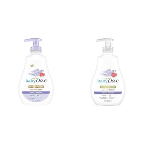 Baby Dove Sensitive Skin Care Baby Wash Calming Moisture For a Calming Bath Wash Hypoallergenic & Sensitive Skin Care Baby Lotion For a Soothing Scented Lotion Calming Moisture