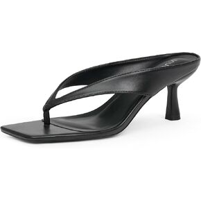 Women’s Kitten Heels Flip Flops Slip On Open Toe Low Heels Thong Square Slide Summer Fashion Party Dress Heeled Sandals for Women