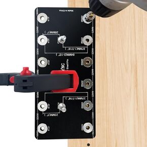 Shelf Pin Jig for 1/4 inch & 5mm, Aluminum Alloy Shelf Pin Drilling Jig Drill Guide for Straight Holes Cabinet Hardware Jig Shelf Pin Drilling Template Woodworking Tools & Accessories