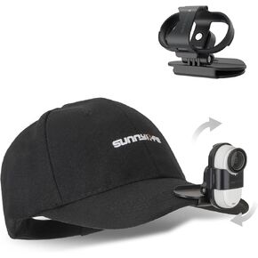 CAPART Rotatable Action Camera Hat Clip, Compatible with Insta360 GO 3S and GO 3, Vertical and Horizonal Adjustable, Clip Widely Fixed on Backpack Belts Bags Straps Hats