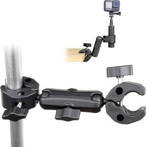 SOONSUN Double Super Clamp Camera Mount, 360° Rotating Double Clamp Mount Holder for Umbrella, Tripod, Pole, Desk, Light Stand, Cross Bar, Boom Arm, Motorcycle Handlebar, Photography & Live Streaming