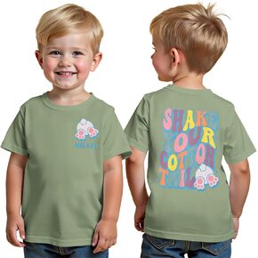 Toddler Boys Girls Easter Shirt Shake Your Cotton Tail Bunny T-Shirt Graphic Funny Rabbit Short Sleeve Tee Tops