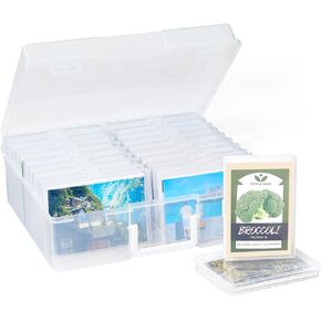 Lifewit Photo Storage Box 5x7 Photo Case, 9 Inner Photo Keeper, Clear Photo Boxes Storage, Lifewit Photo Storage Box 4" x 6" Photo Case, 20 Inner Photo Keeper, Clear Photo Boxes Storage