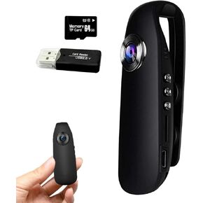 Mini Body Cameras with Audio and Video Recording 1080P HD Motion Detection Night Vision 64GB TF Card 6h Battery Life, Spy Camera, Camera for Video Recording/Outdoor Sports/Security/Work(64G)