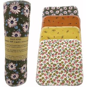 Reusable Paper Towel Rolls 20 Pack,Washable Napkin Cloth Value Set of 4 Colors 20 Pack of Paperless Towel-100% Cotton, Super Soft, Absorbent Made to Last (Blooming)