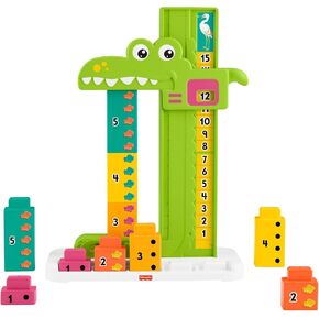 Fisher-Price Preschool Learning Toy Adding Alligator Counting Activity with 10 Stacking Blocks for Kids Ages 3+ Years