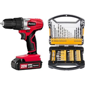 AVID POWER 20V MAX Lithium lon Cordless Drill Set Bundle with 41 PCS Drill Bit Set