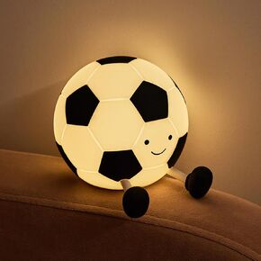 Soccer Silicone Night Light, Cartoon Novel Interesting Nursery Night Lamp, Rechargeable, with Timing Function, Soft Bedside Pat Table Lamp, Cute Room Decor Gift for Kids
