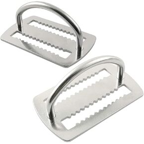 2Pcs Weight Belt Keeper,Diving D Ring Belt Buckle Back Fly Side Hanging Positioning Buckle,5cm/2'' Stainless Steel Serrated Weight Belt Keeper for Dive Gear and BCD Accessories
