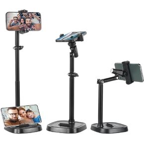UTEBIT Height Adjustable Cell Phone Stand for Desk 360° Rotating, Computer Office Desk Accessories for iPhone 16 Holder Women Kitchen Essentials Fits All Mobile Phones