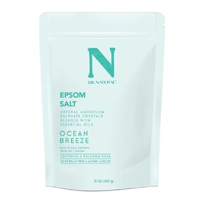 Dr. Natural Epsom Salt - Bath Salts for Stress Relief - Relaxing, Softening Epsom Salt Bath Soak - Magnesium Boost - Green Tea and Chamomile - 15 oz