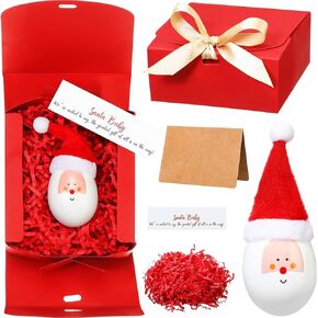 Shellwei Christmas Egg Pregnancy Announcement Box Reveal Baby Announcement Ideas Surprise Eggs Gifts Fun Ways to Announce Pregnancy for Future Dad, Grandparents, Friend(Red,Santa Claus)