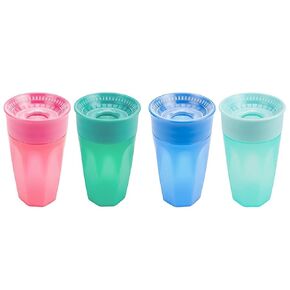 Dr. Brown's Milestones Cheers360 Training Cups for Toddlers & Babies, Leak-Free Sippy Cups, 2-Packs - Pink & Turquoise and Blue & Aqua