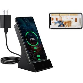LIZVIE Phone Charger Dock Spy Camera, Wireless Security Camera 24/7 Real-Time 1080P/Night Vision/SD Storage/Motion Detection/Remote Control for Baby/Pet Room Surveillance Nanny Cam.