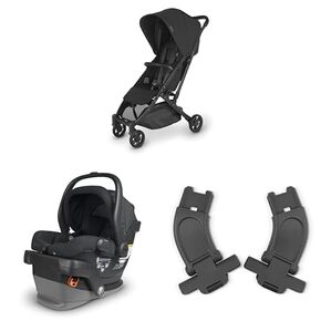 UPPAbaby Travel System, Includes Minu V2 Stroller + Mesa V2 Infant Car Seat Combo - Adapters, Bumper Bar, Car Seat, Base + Infant Insert Included - Jake (Charcoal)