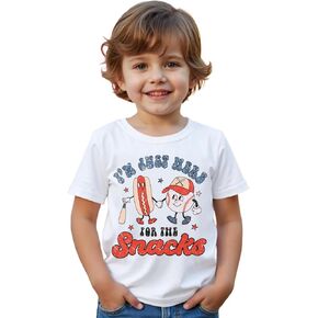 KEKEMI Baseball Shirts for Toddler Boys I'm Just Here for The Snacks T Shirt Cute Sport Tees Short Sleeve Tops Summer Clothes
