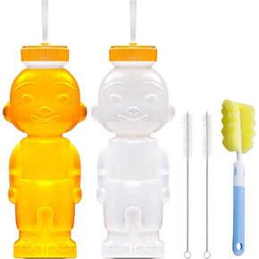 Cocomelon Straw Cup for Babies, 8-oz, Cup with Lid, 2-Pack Improved Lid Therapy Learning Sippy Cups with Straw for Baby with cleaning kit