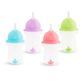 Munchkin® Any Angle™ Weighted Toddler Straw Cup with Click Lock™ Lid, 10 Ounce, 4 Pack, Blue/Green/Pink/Purple