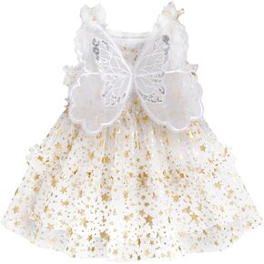 Baby Girl Tulle Dress Toddler Flower Girl Dress Butterfly Formal Princess Birthday Party Dresses Summer Tutu Sundress