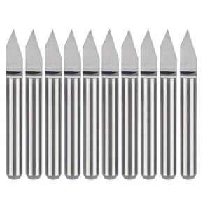 Straight 40 Degree V Groove Engraving Tool Flat Bottom 0.3mm Tip CNC Router Bits 1/8 Inch Shank for MDF Wood Plastic 10PCS