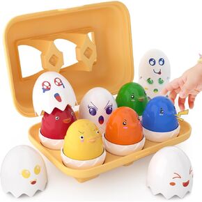 Egg Toys for Toddlers 1-3,Montessori Toys for 1 Year Old,Matching and Sorting Learning Toy,Easter Basket Stuffers for Toddlers Kids, Sensory Toy Gifts for Babies Boy Girl 18 Months and Up