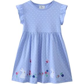 Girls Dress Toddler Kids Flutter Sleeve Summer Dresses Unicorn Swing Casual Sundress Party Playwear Holiday Clothes