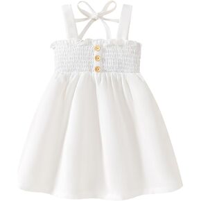 Toddler Girl Dress Baby Girl Summer Clothes Ruffle Halter Sleeveless Dresses Kids Summer Princess Sundress in Kuwait