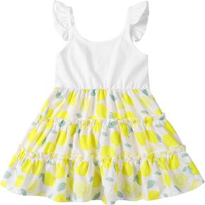 طفل صغير طفل طفلة الصيف فستان السباغيتي حزام كشكش الأكمام Sundress أرجوحة الثياب متثخ