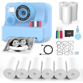 Kids Camera Instant Print and 6 Rolls Photo Paper