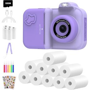 Kids Camera Instant Print Digital Camera with Total 15 Rolls of Printing Pater