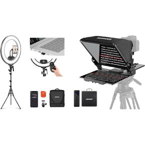 Neewer 18 بوصة حافة إضاءة مصباح الخاتم مجموعة 45W 3300LUX 2900K-7000K 12 مشاهد مع تطبيق 2.4G PC CONTROL MAC جهاز التحكم عن بُعد قابل للفصل ، X12II TELEPROMPTE