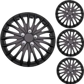 15 Inch Hub Caps Set of 4, Wheel Cover JDM Style Black with Red Lip Compatible with Stock Steel Rims for Toyota for Honda Kia, Hyundai, Nissan in Saudi Arabia